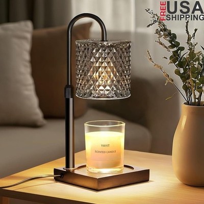 Candle Warmer Lamp Adjustable Metal Pole Glass Shade Timer Eco-friendly New