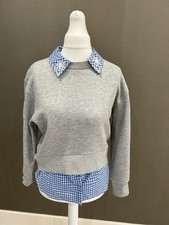 Claudie Pierlot Tapei Embellished Detachable Collar Sweatshirt Size 1 Uk 8