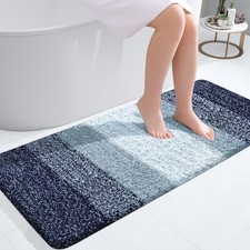 OLANLY Bathroom Runner Rugs Mat 47x20, Extra Soft 47" X 20", Airy Blue