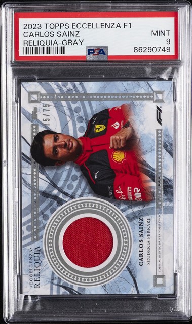 2023 Topps Eccellenza Formula 1 Reliquia Gray Carlos Sainz 75/75 PSA 9