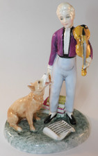 Royal Doulton 7" Boy Musician & Dog Figurine HN2872 Young Master 1980s Excellent