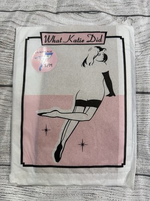 What Katie Did Retro Thigh High Seamed Stockings, Champagne / Royal Blue S/M