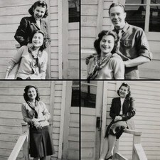 Ladies Visiting WW2 Technician 1940s Photo Lot T/3 Army WWII Sweetheart Set VTG.