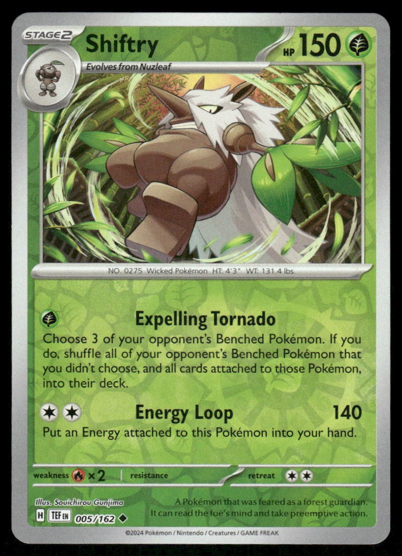 Shiftry 005/162 - Temporal Forces - Reverse Holo Uncommon NM
