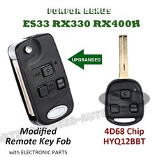 Hyq12bbt -4d68 Chip For Lexus Rx330 Rx350 Rx400h Upgraded Flip Remote Key Fob