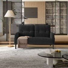 Gray Corduroy Fabric Comfortable Double Sofa Suitable For Living Rooms