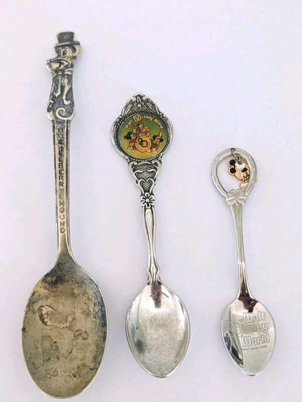 Vintage Silver-plate Huckleberry Hound & Disney 20 Anniversary & Disney Spoon