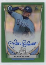2014 Bowman Draft Chrome Pick Green Refractor 16/99 Scott Blewett Auto 0d8