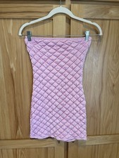 Frankies Bikinis Taylor Strapless Puff Dress In Pink Women  s Sz Sm Beach Cover