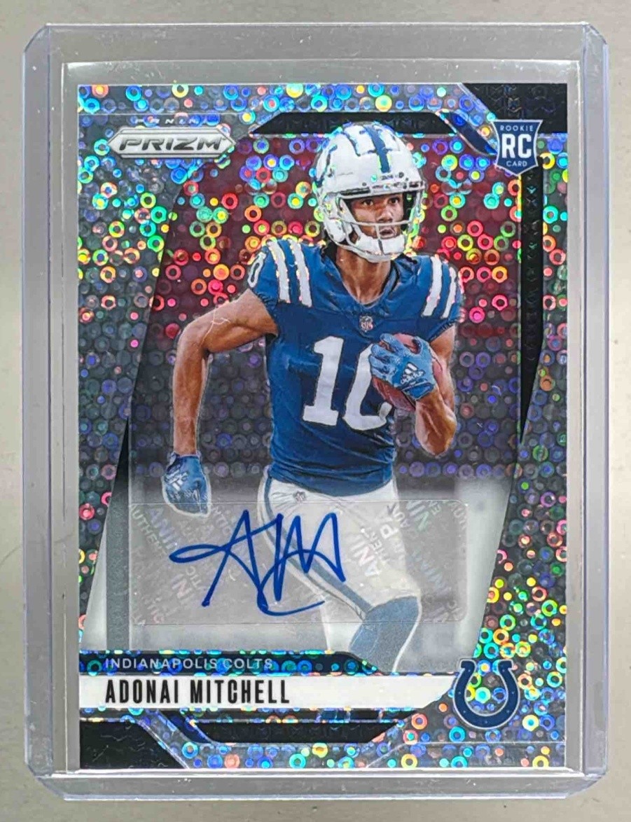 Adonai Mitchell 2024 Panini Prizm #303 No Huddle Auto Rookie RC