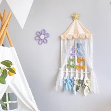 Hair Bows Holder, Hair Clips Storage Hanger Large Capacity, Hair Bows Beige