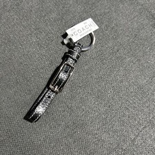 Coach Patent Leather Black Buckle Loop Key Ring NWT Rare