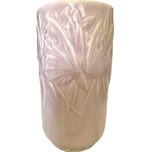 McCoy Pottery 1940s Butterfly Line Lilac 8 Inch Tall Flower Vase
