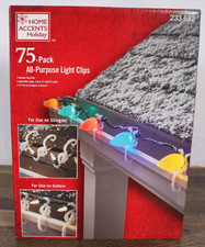 75 Pack All Purpose Christmas Light Clips Gutter Roof Shingle Home Accents