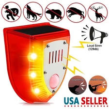 Solar Alarm LED Light Strobe Light Wireless Motion Sensor Detector Warning Lamp