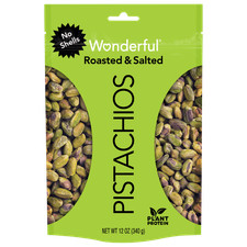 Wonderful Pistachios No Shells Roasted Salted Nuts, 12 Ounce Bag
