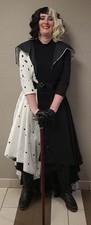 Cruella DeVille 2021 Version Costume. Handmade For 165 lb 6'7" Women. Cotton