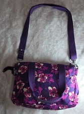 Kipling Medium Shoulder Bag in Purple Flower Print Excellent Condition