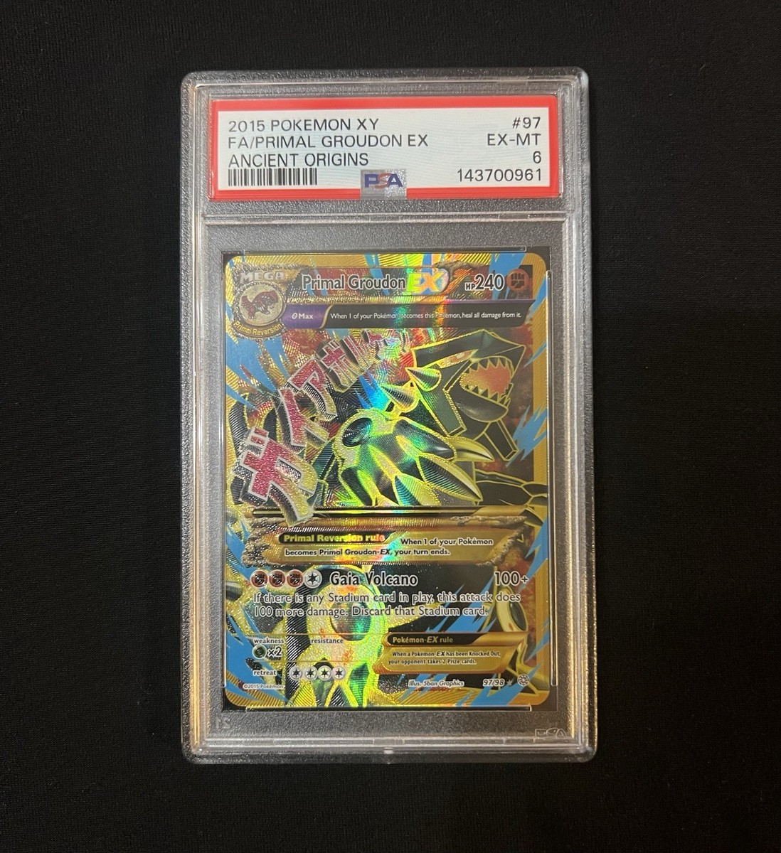 Primal Groudon EX (Shiny Full Art) 97/98 XY - Ancient Origins Holo