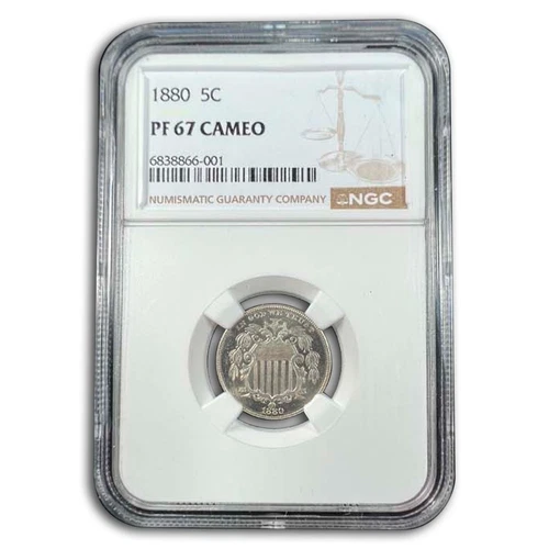 1880 Shield Nickel PF-67 Cameo NGC