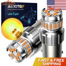 AUXITO P21W 1156 7506 LED Turn Signal Light Bulbs Super Bright Amber CANBUS X2 D
