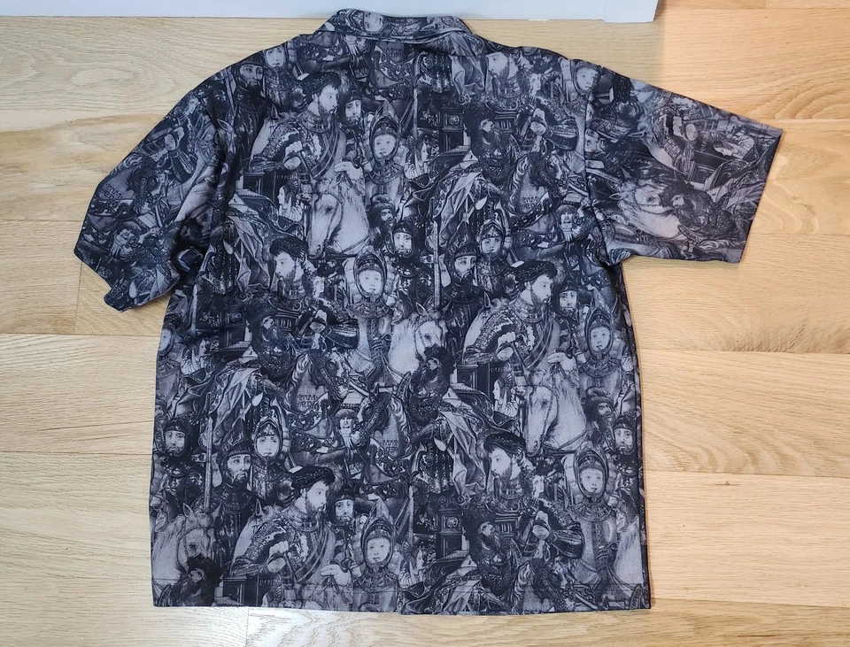 Camisa de Polietileno Vintage Años 90 Tercer Carril Talla XL Patrón Caballeros Club Rave Abotonada Foto 2 de 4