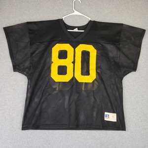 Vintage 90s Russell Athletic Mesh Football Practice Jersey Black Size XL #80