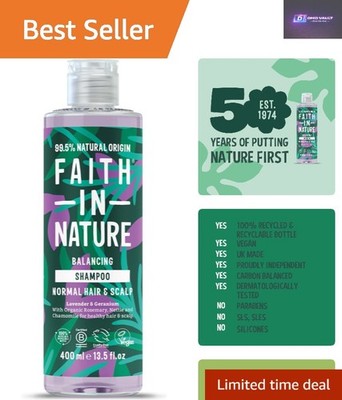 Lavender & Geranium Balancing Shampoo, 400ml - ohne Parabene oder SLS, Formel