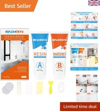 White Bath Repair Kit: Fix Ceramic, Porcelain & Acrylic Cracks Easily