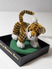 World of Miniature Bears Handmade Faux Fur Tiger Figurine Miniature Collectible