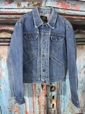 Vintage Maverick Blue Bell Black Label Denim Jean Trucker Jacket - Men Size 40