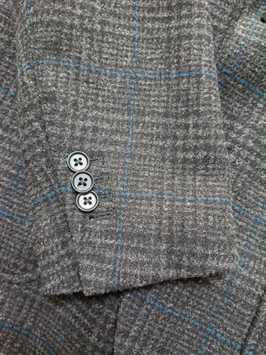 Chaqueta Ring x Salon de GW Chaqueta a Cuadros a Medida Mezcla de Lana Gris M - Imagen 4 de 24