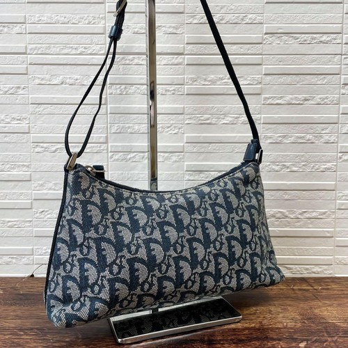 Christian Dior Tote Canvas Accessories Pouch Shoulder Bag Used Authentic