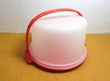 Tupperware Kids Tupper Toys Mini Cake Carrier w Handle 1498-2 Red