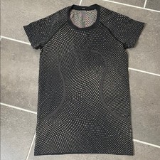 Lululemon Swiftly Tech Short Sleeve Shirt 2.0Grid Warp Black / Neon Multi
