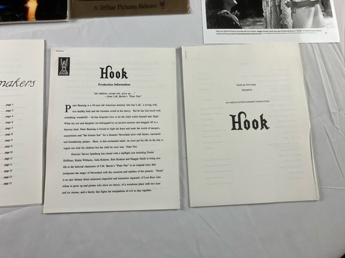 Press Kit HOOK (1991) Movie 8 Photos Production Booklets Folder Peter Pan - Picture 9 of 9