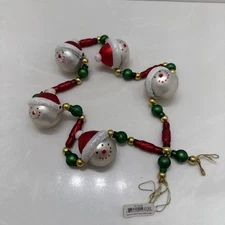 Department 56 Tree Garland 36” Santa Snowman Head Christmas Dept 56