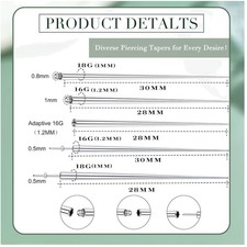 Hypoallergenic Piercing Tapers Set - Jewelry Changing Tool