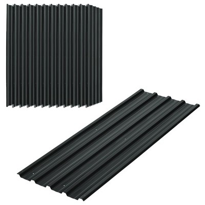 Outsunny 12er Pack Metalldachplatten für Gewächshaus, dunkelgrau