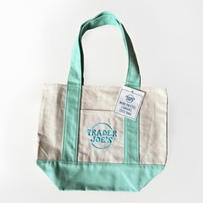 Trader Joe’s Mini Pastel Canvas Tote Mint Green NWT