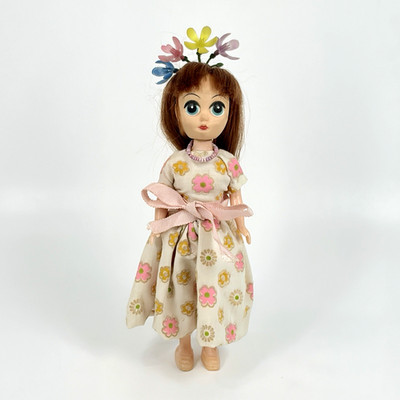 Susie Sad Eyes Doll Hong Kong L N Reg Design 915 / 62 A Big Eye 8'' Vinyl Plastic