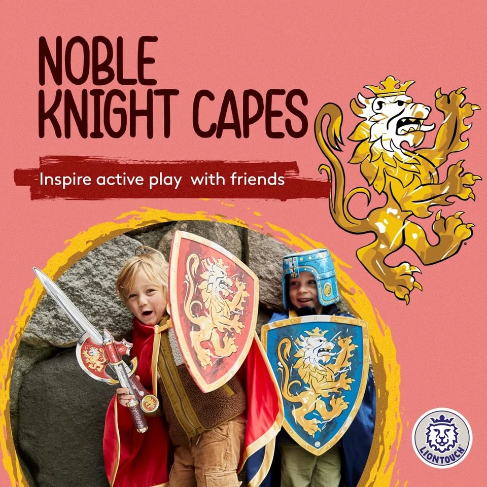 - Noble Knight Cape for Boys, Blue & Red | Age 3-8 Years - One Size Fits All ... - Image 2 of 4