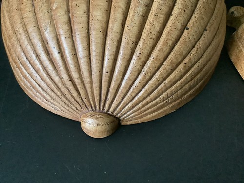 2 Homco Vtg Wall Pockets Planters Home Interior Wood-Look Shell Grecian Urn Pair - Picture 12 of 16