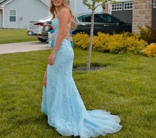 Sherri Hill Light Blue Prom Dress
