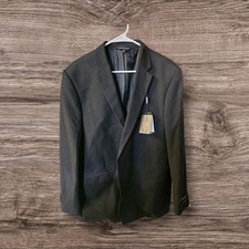 Davinci Men's Black Stretch Blazer Super Fine 130's Polyester Rayon Solid