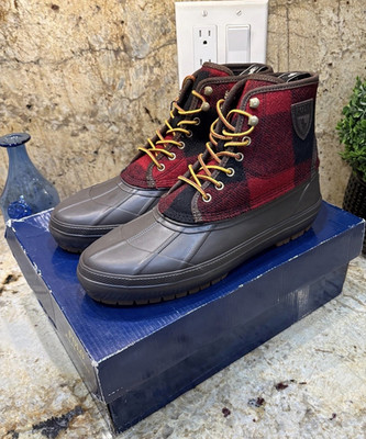 Polo Ralph Lauren Waterproof Plaid Duck Boots Men Size 9