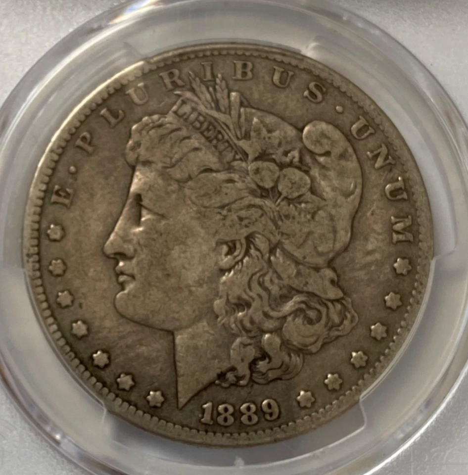 1889 cc Morgan Dollar PCGS F12 - CAC     - Great Original Looking Key Date - Image 3 of 4