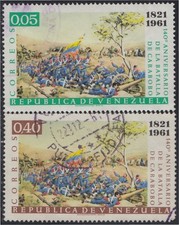 Venezuela 643/44 1961 140º Jahrestag der Schlacht von Carabobo Gebraucht