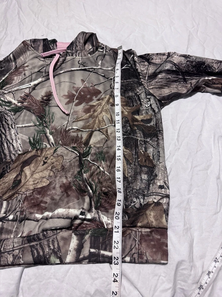 Realtree 迷彩连帽衫女式 M 粉色多色套衫狩猎聚酯纤维 — 第 4/4 张图片