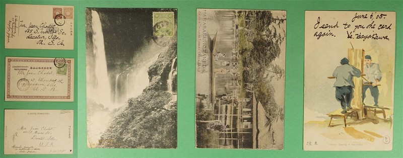 DR WHO JAPAN 3 POSTCARDS TO USA R85997